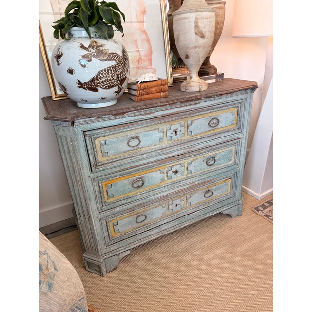 1990s Rustic Light Blue Dresser For Sale - Image 4 of 6