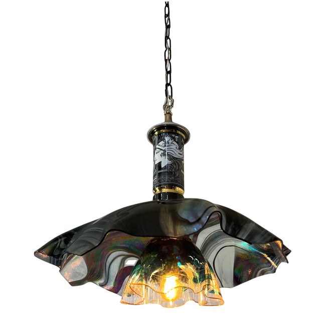 Mid 20th Century Hollohaza Porcelain Pendant Light For Sale - Image 11 of 18