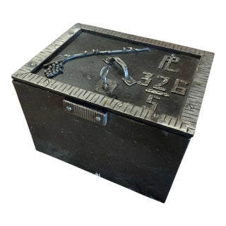 19th Century French Gothic Cast Iron Strongbox Safe With Key For Sale