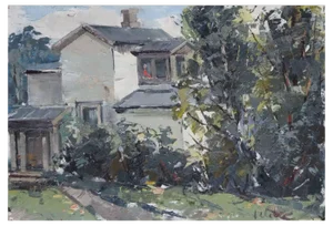 Harijs Veldre, Summerhouse, Oil on Cardboard, 1960s