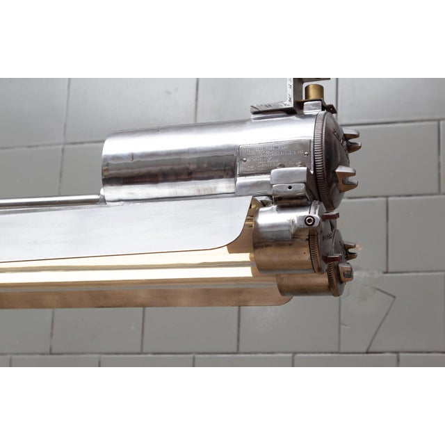 Metal Industrial Polished Aluminium and Glass Pendant, 1970s For Sale - Image 7 of 12