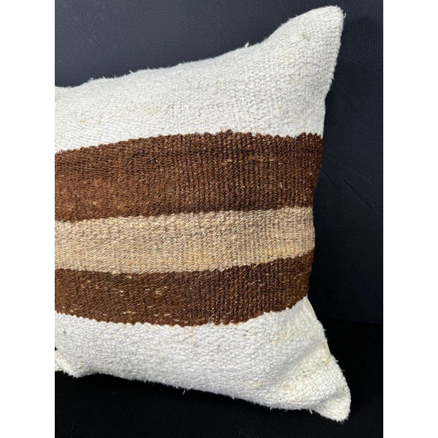 Contemporary Turkish Hemp Pillow Cushion Natural Beige Brown Pillow Cushion Cover 20x20 For Sale - Image 3 of 4