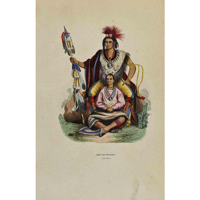 Chef des Renards is a hand colored lithograph made by Auguste Wahlen in 1844. Good condition. The artwork belongs to the...