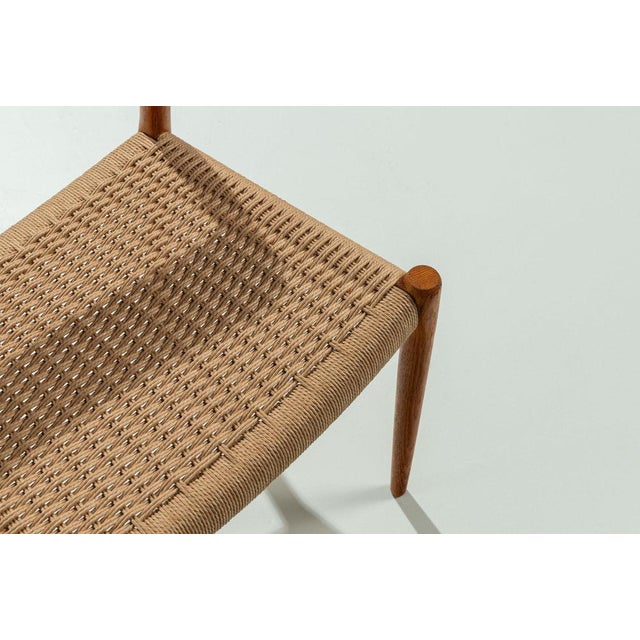 Beige Model 75 Dining Chairs in Oak by Niels Otto Moller for J. L. Møllers, Denmark, 1954, Set of 4 For Sale - Image 8 of 15