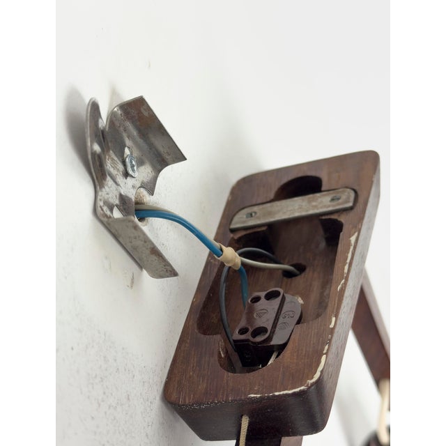 Wall Light in Teak and Opaline Glass, 1960s For Sale - Image 12 of 13
