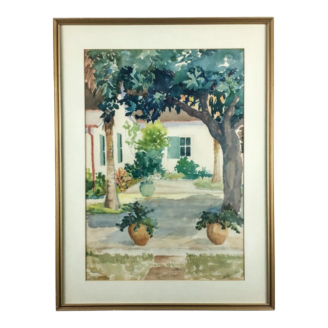 1960’s Original Watercolor Framed Painting For Sale