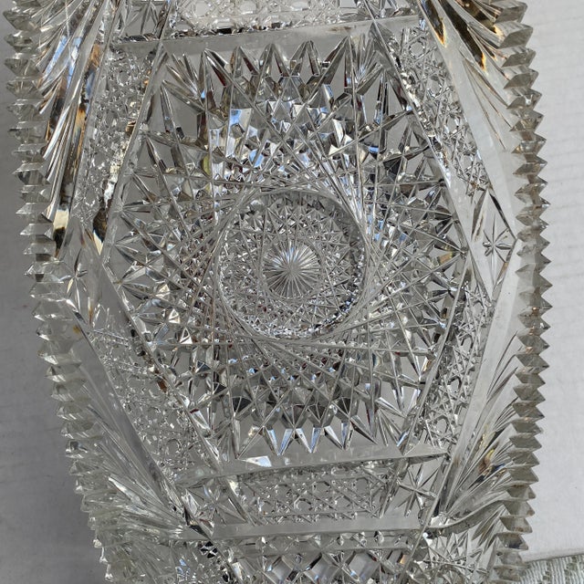 Antique American Brilliant Cut Crystal Platter For Sale In Los Angeles - Image 6 of 12