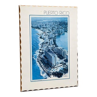 Blue Puerto Rico Coastal Cityscape Wall Art For Sale