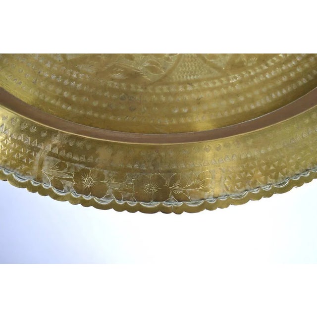 Mid-Century Modern Brass and Mahogany Tray Top Table For Sale - Image 3 of 11