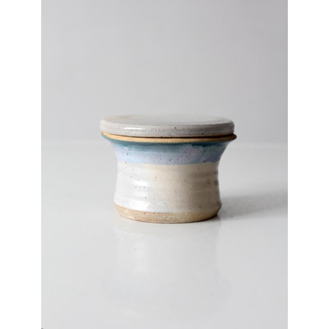 Vintage Handmade Studio Pottery Butter Keeper For Sale - Image 10 of 15