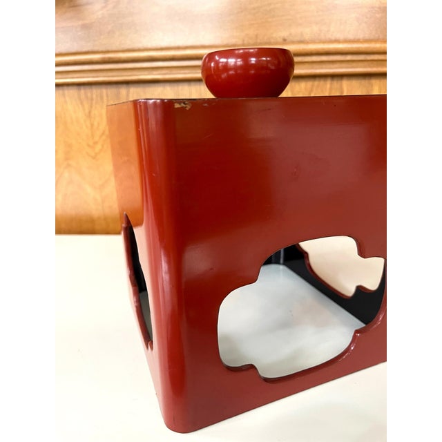 Red Late 19th Century Japanese Lacquered Sake Drinking Set Meiji Period - 4 pcs For Sale - Image 8 of 18