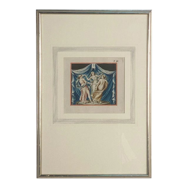 Hand Colored Engraving of Beauties, France, 19th Century For Sale