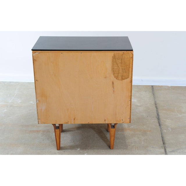 Mid-Century Nightstands in Ash Veneer & Black Glass by František Mezulánik for Nový Domov, Czechoslovakia, 1970s, Set of 2 For Sale - Image 13 of 18