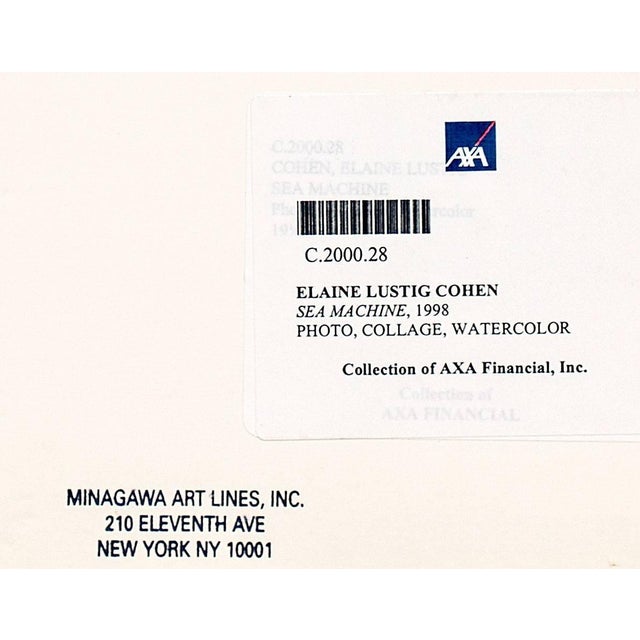 Elaine Lustig Cohen, Elaine Lustig Cohen "Sea Machine" - Surrealist Mixed Media Seascape SIGNED, 1998 For Sale - Image 4 of 4