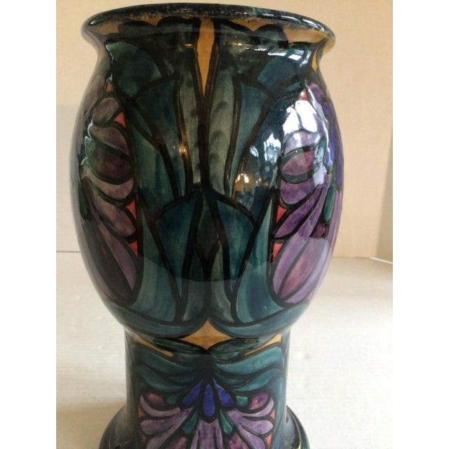 Hancock & Co. 1920s Morrisware Painted Ceramic Vase For Sale - Image 4 of 8