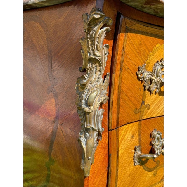 Louis XV Style Marquetry Commode with Bronze by Cheval, 19th Century For Sale - Image 10 of 18
