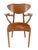 Danish Mid Century Heavy Carved Solid Walnut Walnut Arm Side Sculptural Chair For Sale - Image 9 of 12