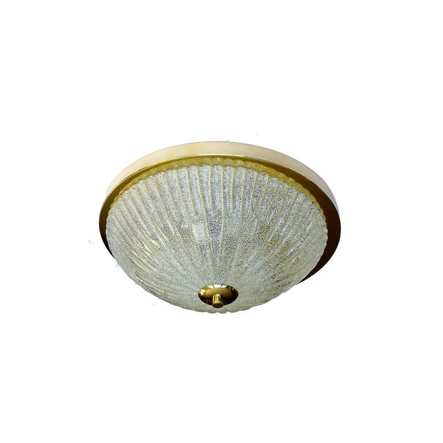 Large Vintage Glass Flush Light, 1960s For Sale - Image 17 of 17
