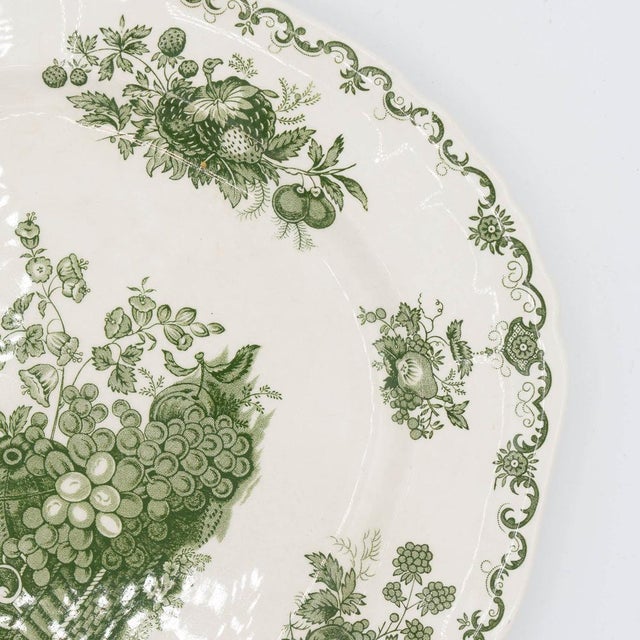 Vintage Serving Plates with Green Fruit Basket Decor from Masons, 1950s, Set of 2 For Sale - Image 10 of 12