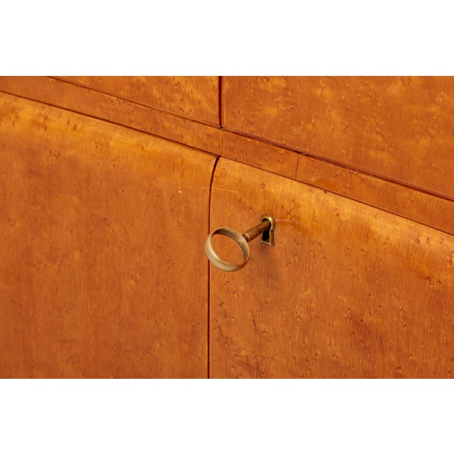 Italian Birdseye Maple Bar Cabinet, 1950s For Sale - Image 14 of 18