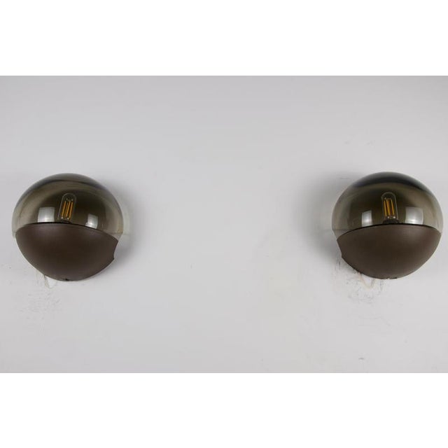 1970s Mid-Century Wall Lamps in Glass and Plastic from Hillebrand, Germany, 1970s For Sale - Image 5 of 9