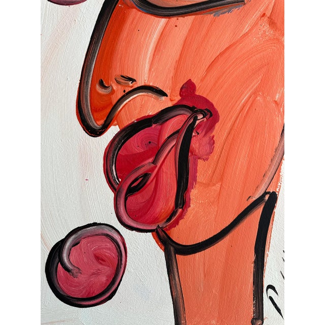Peter Keil 1987 Peter Keil Abstract Portrait Painting For Sale - Image 4 of 5
