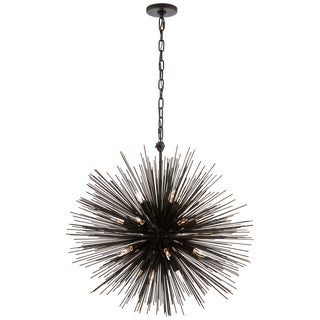 Kelly Wearstler for Visual Comfort Signature Strada Medium Round Chandelier in Aged Iron For Sale