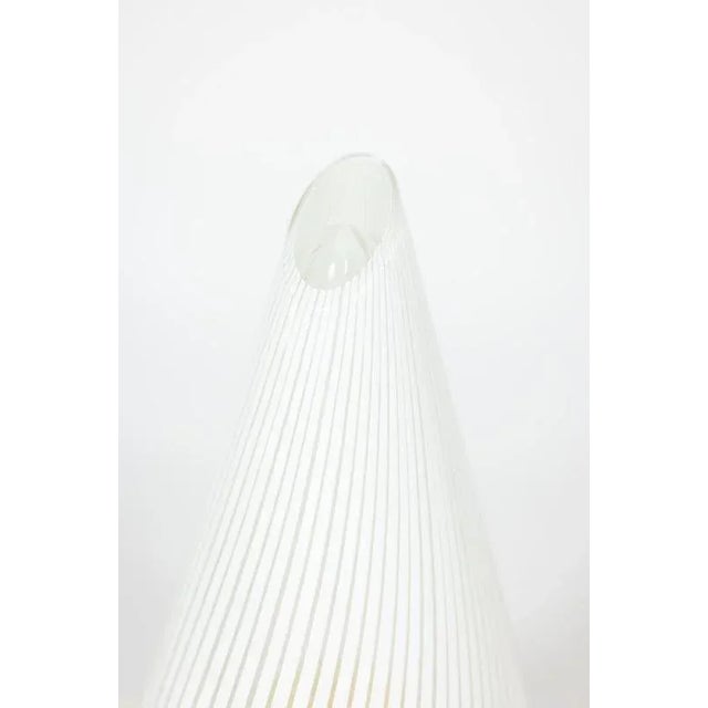 1970s Conical Murano Glass Lamp with White Stripes, 1970s For Sale - Image 5 of 8