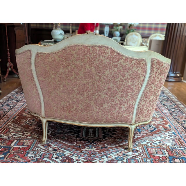 Wood Antique Classic Roccoco /Louis XV Style French Boudoir Settee (Pillows Sold Seperately) For Sale - Image 7 of 12
