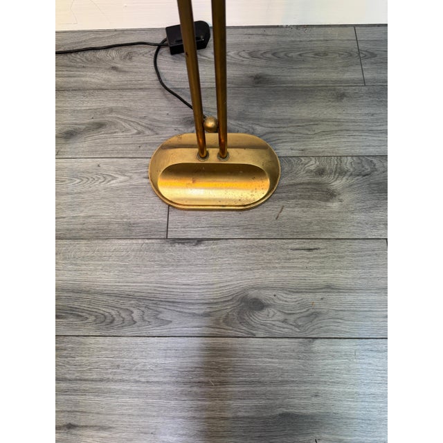 Mid-Century Modern Italian Brass Floor Lamp with Calla Lily Shades, 1960s For Sale - Image 4 of 8
