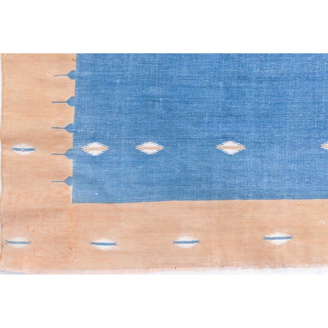 English Doris Leslie Blau Vintage Dhurrie Cream Beige Handmade Rug For Sale - Image 3 of 7
