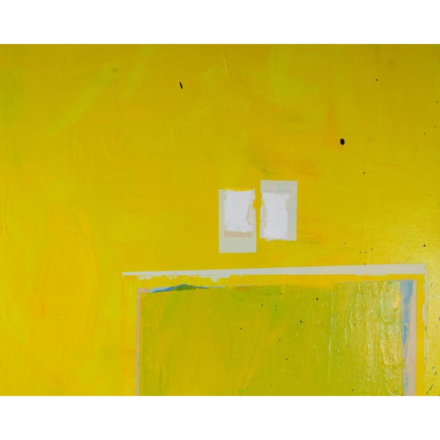 Contemporary 2021 Signed “Jaune” Acrylic on Canvas Abstract Painting by Artist Steven Sickles For Sale - Image 3 of 10