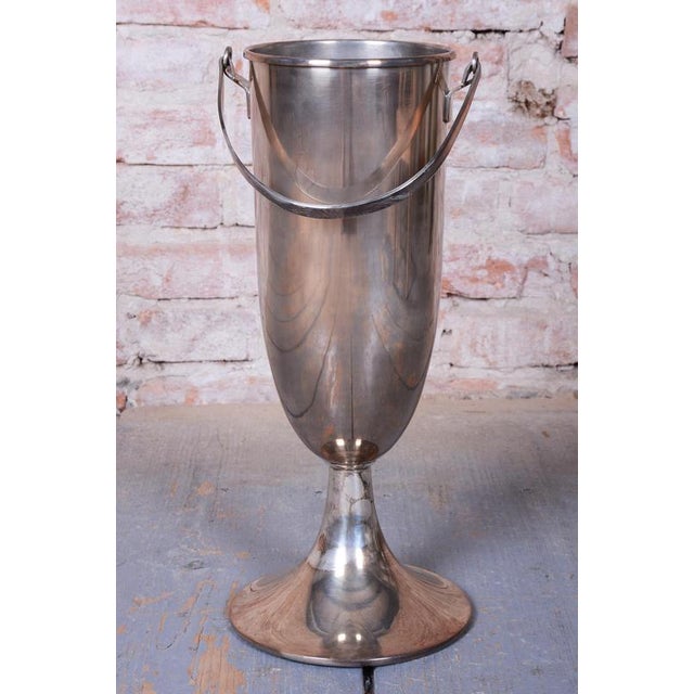 Gold Art Deco Standing Champagne Cooler in Silver-Plated Metal, France, 1920s For Sale - Image 8 of 15