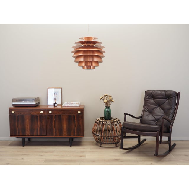 The armchair was made in the 1980s, Danish production. The structure is made of beech wood. Wood after refreshing. The...