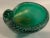 Mid 20th Century Murano Emerald Green and Gold Controlled Bubble Bowl For Sale - Image 5 of 10