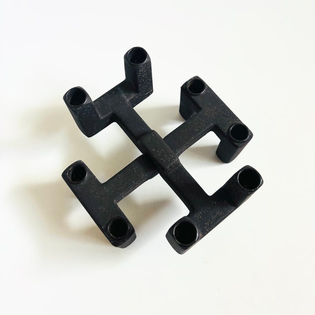 Mid-Century Modern MCM Dansk Stacking Candle Holders by Jens Quistgaard - Set of 2 For Sale - Image 3 of 11