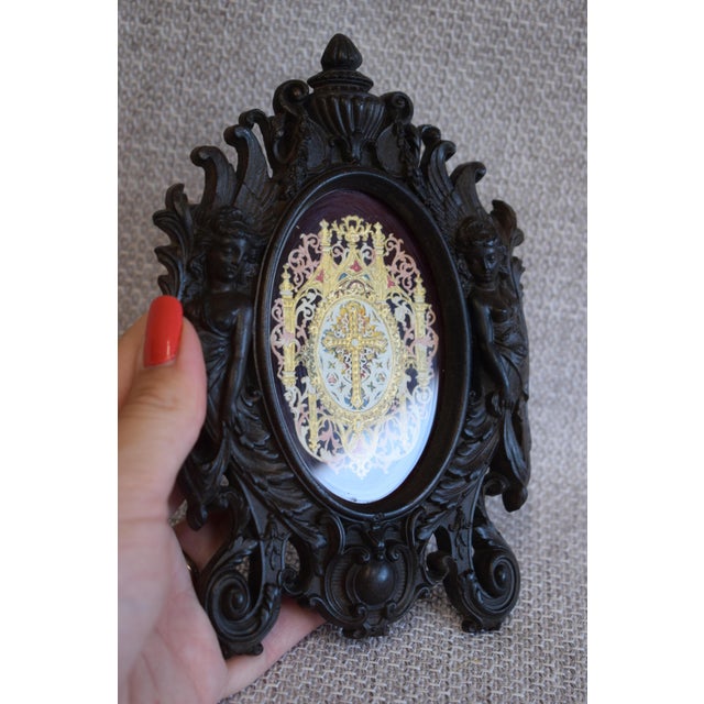 Antique Victorian French Black Photo Frame For Sale - Image 4 of 17