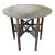 Industrial Moroccan Side Table With Round Raw Steel Top + Weathered Folding Base For Sale