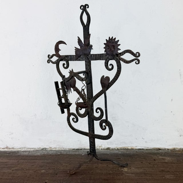 Black Wrought Iron Cross by Guadalupe Hermosillo Escobar, 1960s For Sale - Image 8 of 11