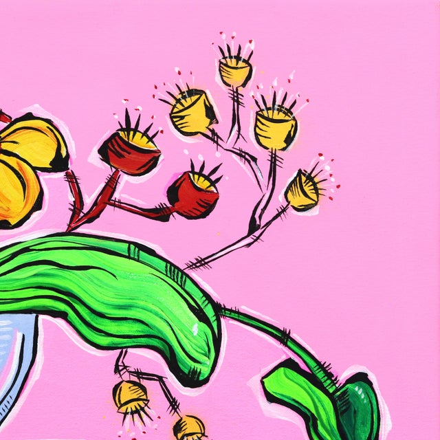 Contemporary Yes Please - Colorful Contemporary Expressionist Still Life Painting Original Artwork by Jonjo Elliott For Sale - Image 3 of 9