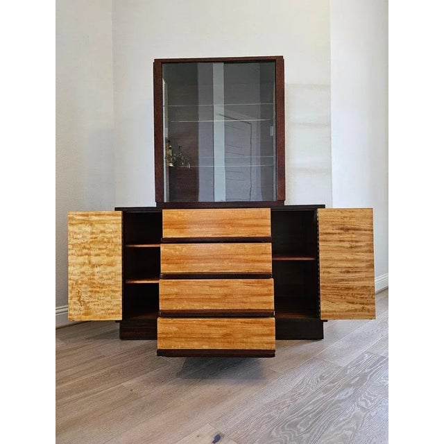 Brown Art Deco Wolfgang Hoffmann for Romweber World's Fair Century Of Progress Display Cabinet For Sale - Image 8 of 13