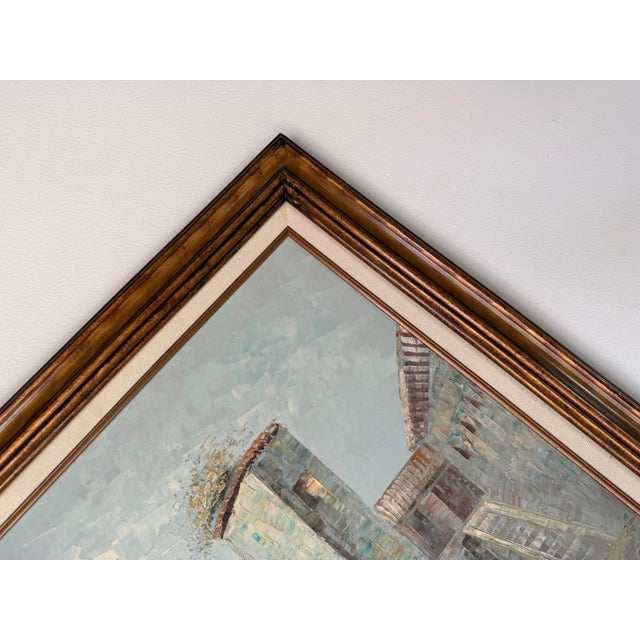Vintage Caroline Burnett Impressionist European Coastal Landscape Oil on Canvas Painting, Framed For Sale - Image 9 of 11
