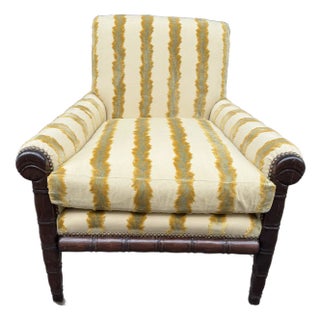Roll Back Upholstered Side Chair by Glen Armand For Sale