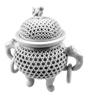 Chinese Covered Incense Burner Dragon Handles
