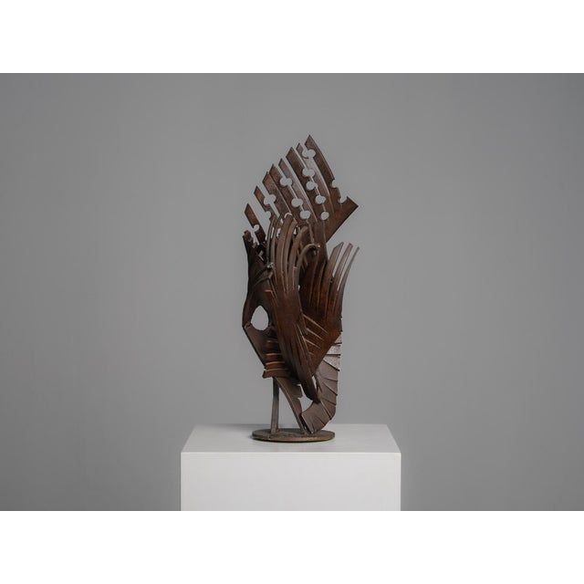 CH, Abstract Constructivist Iron Sculpture, 1960s, Iron For Sale - Image 4 of 9
