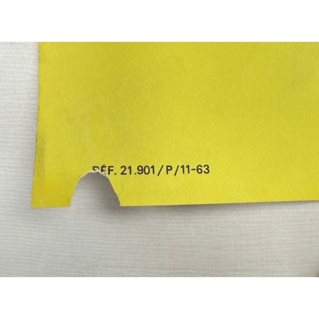 Yellow C. 1960s, Air France – Europe, Bold Modernist, Original Vintage Lithograph Travel Poster Printed in France, Artist Jacques Nathan-Garamond For Sale - Image 8 of 11