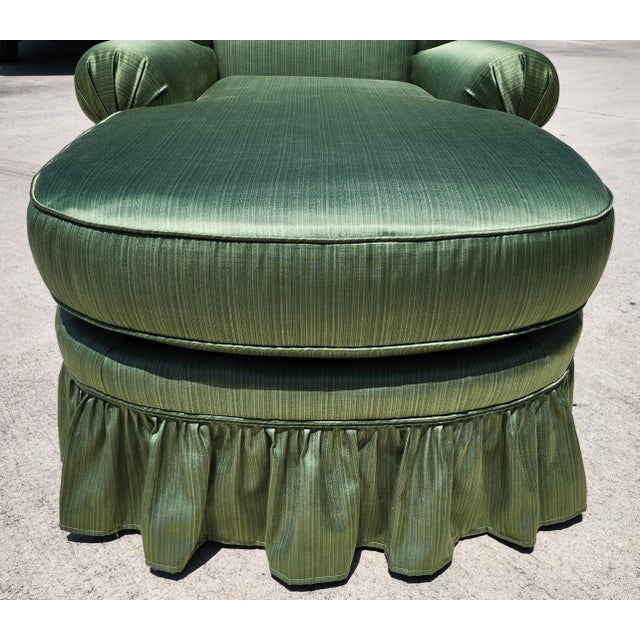 Textile Vintage Chaise English Wingback Style For Sale - Image 7 of 10