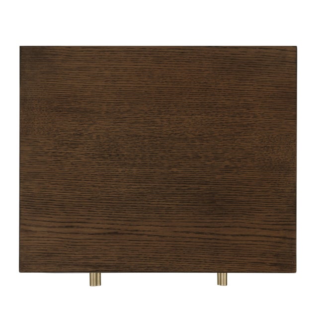 Mendel 21.25 in. W Rectangular Wood 2 Drawer Narrow Nightstand with Open Shelf, Walnut For Sale - Image 10 of 11