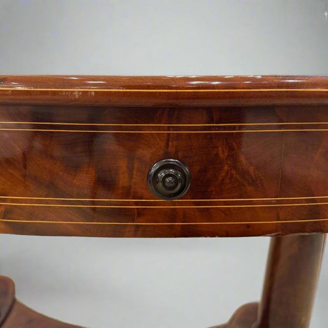 Early 19th Century Biedermeier Period Oval Library Table desk Germany For Sale - Image 11 of 18
