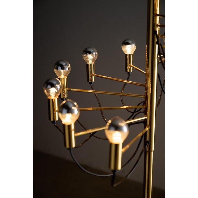Gold Multi-Light Atomic Floor Lamp by Gino Sarfatti, 1970s For Sale - Image 6 of 10